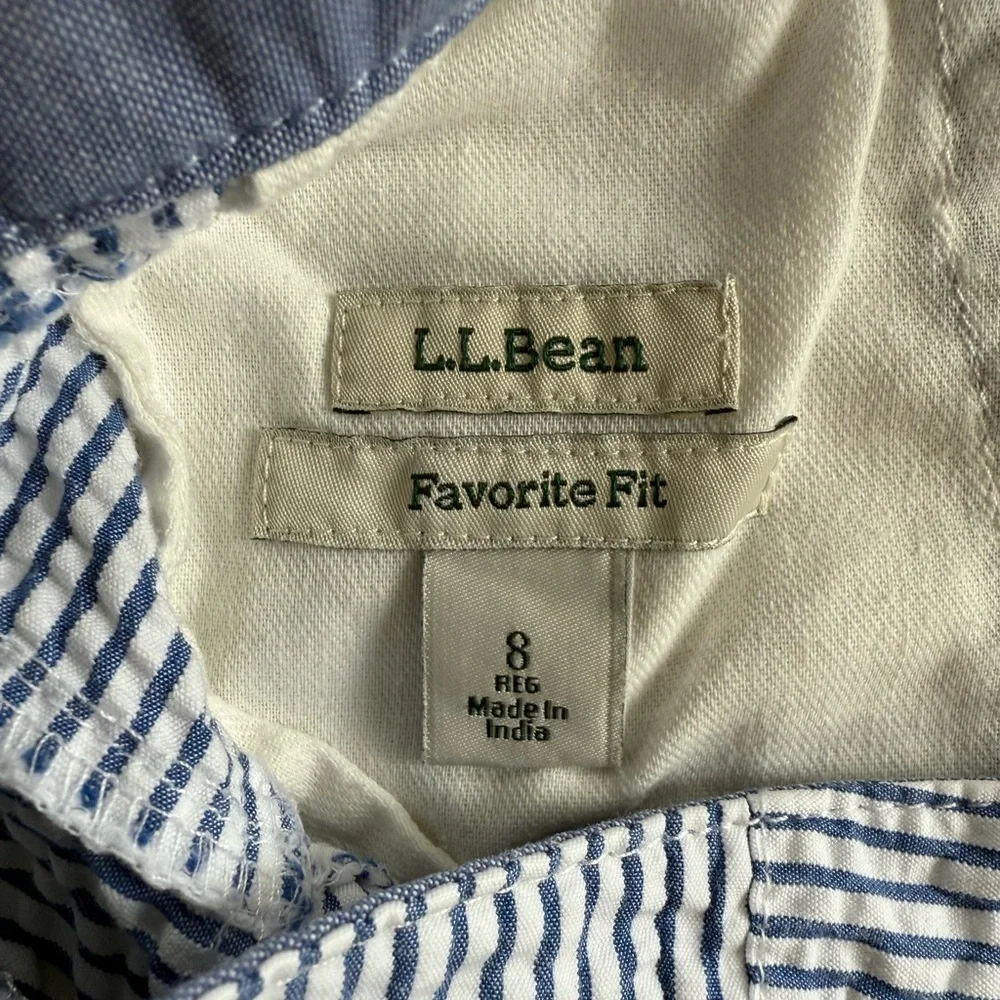L.L Bean Seersucker patchwork Bermuda shorts. Favorite Fit